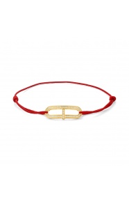 Pulsera de cordón de oro amarillo de 18 Kt con diamantes de 0,19 ct