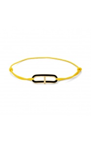 Pulsera de cordón de oro amarillo de 18 Kt con diamantes de 0,02 ct