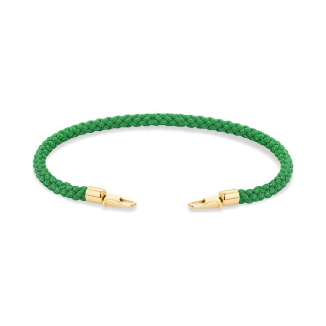 Pulsera de cordón de oro amarillo de 18 Kt