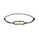 Pulsera de cordón de oro amarillo de 18 Kt con diamantes negros de 0,19 ct