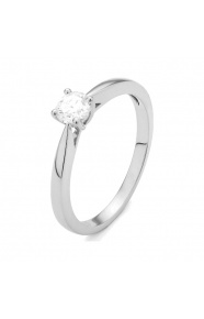 Anillo Solitario de oro blanco de 18 Kt con diamante de 0,32 a 1,02 ct, certificado GIA
