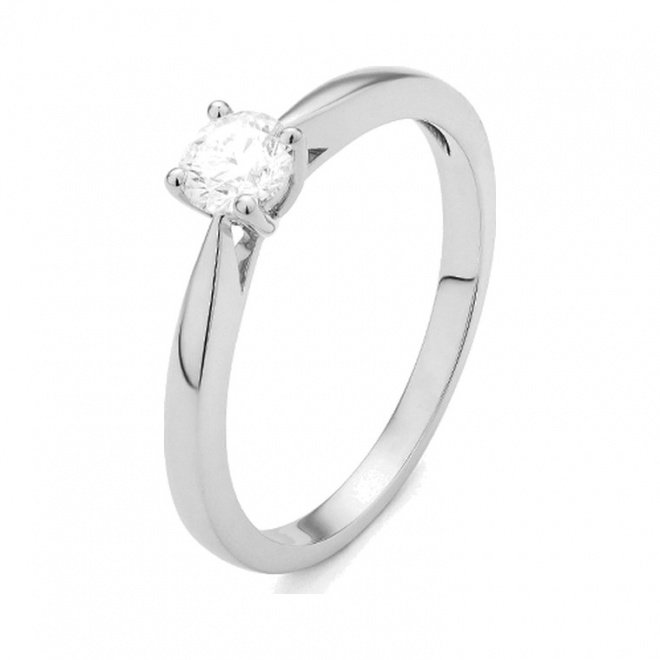 Anillo Solitario de oro blanco de 18 Kt con diamante de 0,32 a 1,02 ct, certificado GIA