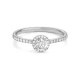 Anillo Rosetón de oro blanco de 18 Kt con diamantes de 0,53 a 1,41 ct, certificado GIA