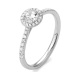 Anillo Rosetón de oro blanco de 18 Kt con diamantes de 0,53 a 1,41 ct, certificado GIA