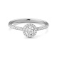 Anillo Rosetón de oro blanco de 18 Kt con diamantes de 0,53 a 1,41 ct, certificado GIA