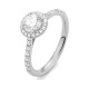 Anillo Rosetón de oro blanco de 18 Kt con diamantes de 0,53 a 1,41 ct, certificado GIA