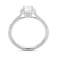Anillo Rosetón de oro blanco de 18 Kt con diamantes de 0,53 a 1,41 ct, certificado GIA