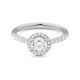 Anillo Rosetón de oro blanco de 18 Kt con diamantes de 0,53 a 1,41 ct, certificado GIA