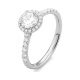 Anillo Rosetón de oro blanco de 18 Kt con diamantes de 0,53 a 1,41 ct, certificado GIA