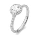 Anillo Rosetón de oro blanco de 18 Kt con diamantes de 0,53 a 1,41 ct, certificado GIA