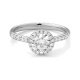 Anillo Rosetón de oro blanco de 18 Kt con diamantes de 0,53 a 1,41 ct, certificado GIA