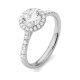 Anillo Rosetón de oro blanco de 18 Kt con diamantes de 0,53 a 1,41 ct, certificado GIA