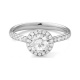 Anillo Rosetón de oro blanco de 18 Kt con diamantes de 0,53 a 1,41 ct, certificado GIA