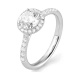 Anillo Rosetón de oro blanco de 18 Kt con diamantes de 0,53 a 1,41 ct, certificado GIA