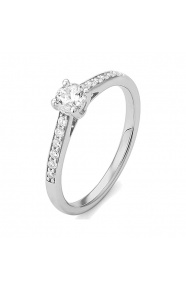 Anillo Solitario de oro blanco de 18 Kt con diamantes de 0,44 a 1,30 ct, certificado GIA