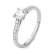 Anillo Solitario de oro blanco de 18 Kt con diamantes de 0,44 a 1,30 ct, certificado GIA