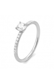 Anillo Solitario de oro blanco de 18 Kt con diamantes de 0,46 a 1,16 ct, certificado GIA