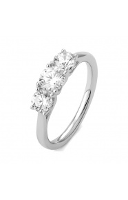 Anillo Tresillo de oro blanco de 18 Kt con diamantes de 1,10 a 2,60 ct, certificado GIA