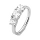 Anillo Tresillo de oro blanco de 18 Kt con diamantes de 1,10 a 2,60 ct, certificado GIA