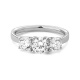 Anillo Tresillo de oro blanco de 18 Kt con diamantes de 1,10 a 2,60 ct, certificado GIA