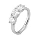 Anillo Tresillo de oro blanco de 18 Kt con diamantes de 1,10 a 2,60 ct, certificado GIA