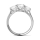 Anillo Tresillo de oro blanco de 18 Kt con diamantes de 1,10 a 2,60 ct, certificado GIA