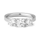 Anillo Tresillo de oro blanco de 18 Kt con diamantes de 1,10 a 2,60 ct, certificado GIA
