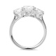 Anillo Tresillo de oro blanco de 18 Kt con diamantes de 1,10 a 2,60 ct, certificado GIA