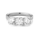 Anillo Tresillo de oro blanco de 18 Kt con diamantes de 1,10 a 2,60 ct, certificado GIA