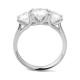 Anillo Tresillo de oro blanco de 18 Kt con diamantes de 1,10 a 2,60 ct, certificado GIA