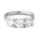 Anillo Tresillo de oro blanco de 18 Kt con diamantes de 1,10 a 2,60 ct, certificado GIA