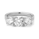 Anillo Tresillo de oro blanco de 18 Kt con diamantes de 1,10 a 2,60 ct, certificado GIA