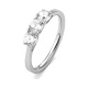 Anillo Tresillo de oro blanco de 18 Kt con diamantes de 0,90 a 3,00 ct, certificado GIA