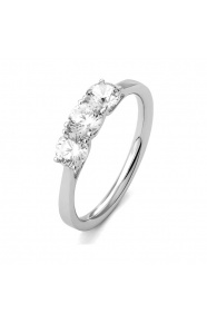 Anillo Tresillo de oro blanco de 18 Kt con diamantes de 0,90 a 3,00 ct, certificado GIA