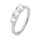 Anillo Tresillo de oro blanco de 18 Kt con diamantes de 0,90 a 3,00 ct, certificado GIA