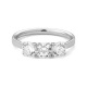 Anillo Tresillo de oro blanco de 18 Kt con diamantes de 0,90 a 3,00 ct, certificado GIA