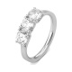 Anillo Tresillo de oro blanco de 18 Kt con diamantes de 0,90 a 3,00 ct, certificado GIA