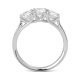 Anillo Tresillo de oro blanco de 18 Kt con diamantes de 0,90 a 3,00 ct, certificado GIA