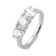 Anillo Tresillo de oro blanco de 18 Kt con diamantes de 0,90 a 3,00 ct, certificado GIA