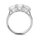 Anillo Tresillo de oro blanco de 18 Kt con diamantes de 0,90 a 3,00 ct, certificado GIA