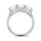 Anillo Tresillo de oro blanco de 18 Kt con diamantes de 0,90 a 3,00 ct, certificado GIA