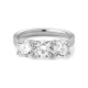Anillo Tresillo de oro blanco de 18 Kt con diamantes de 0,90 a 3,00 ct, certificado GIA