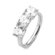 Anillo Tresillo de oro blanco de 18 Kt con diamantes de 0,90 a 3,00 ct, certificado GIA
