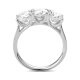 Anillo Tresillo de oro blanco de 18 Kt con diamantes de 0,90 a 3,00 ct, certificado GIA