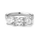 Anillo Tresillo de oro blanco de 18 Kt con diamantes de 0,90 a 3,00 ct, certificado GIA