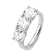 Anillo Tresillo de oro blanco de 18 Kt con diamantes de 0,90 a 3,00 ct, certificado GIA