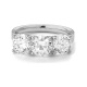 Anillo Tresillo de oro blanco de 18 Kt con diamantes de 0,90 a 3,00 ct, certificado GIA