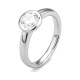 Anillo Solitario de oro blanco de 18 Kt con diamante de 0,32 a 1,02 ct, certificado GIA
