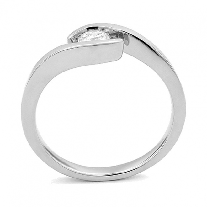 Anillo Solitario de oro blanco de 18 Kt con diamante de 0,32 a 1,02 ct, certificado GIA