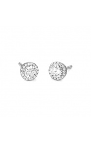 Pendientes Rosetón de oro blanco de 18 Kt con diamantes de 0,75 a 2,35 ct, certificado GIA